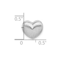 Sterling Silver Rhodium-plated Scratch Finish Heart Chain Slide
