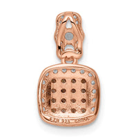 Sterling Silver Rose-tone Black Rhodium-plated Fancy CZ Pendant