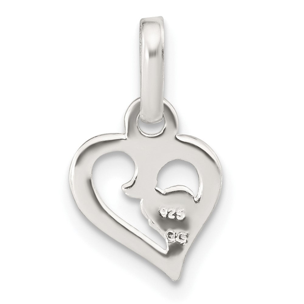Sterling Silver & Rose gold-plated Polished Open Hearts Pendant