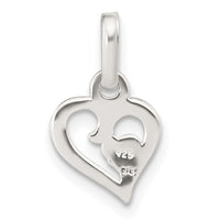 Sterling Silver & Rose gold-plated Polished Open Hearts Pendant