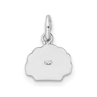 Sterling Silver RH-plated Pink & Orange Enameled Shell Pendant