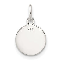 Sterling Silver E-coated Textured Circle Charm