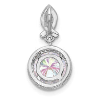 Sterling Silver Rhodium-plated Iridescent CZ Pendant