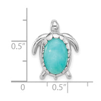 Sterling Silver Rhodium-plated Amazonite Turtle Chain Slide