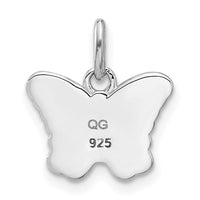 Sterling Silver RH-plated Pastel Enameled Dainty Butterfly Pendant