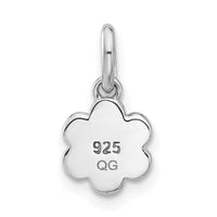 Sterling Silver RH-plated Blue & Yellow Enamel Flower Children's Pendant