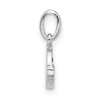 Sterling Silver Rhodium-plated Enameled Chick in Egg Petite Pendant