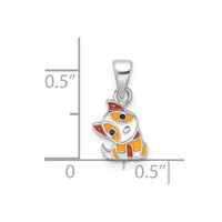Sterling Silver Rhod-plated Multi-color Enameled Dog Children's Pendant