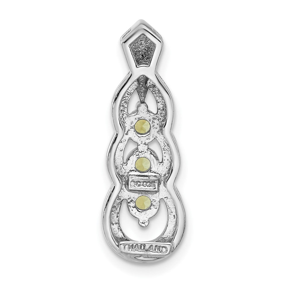 Sterling Silver Rhodium-plated Peridot Chain Slide