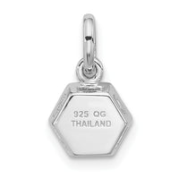 Sterling Silver Rhodium-plated Polished Solitaire Peridot Charm Pendant