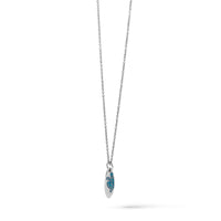 Sterling Silver Rh-plated Polished Blue Enamel Turtle Surfboard Pendant