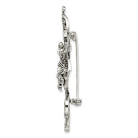 Sterling Silver Antiqued Marcasite FWC Pearl and Green Epoxy Floral Pin