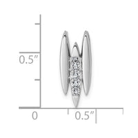 Sterling Silver Rhodium-plated CZ Chain Slide Pendant