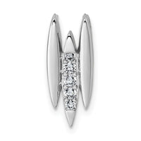 Sterling Silver Rhodium-plated CZ Chain Slide Pendant