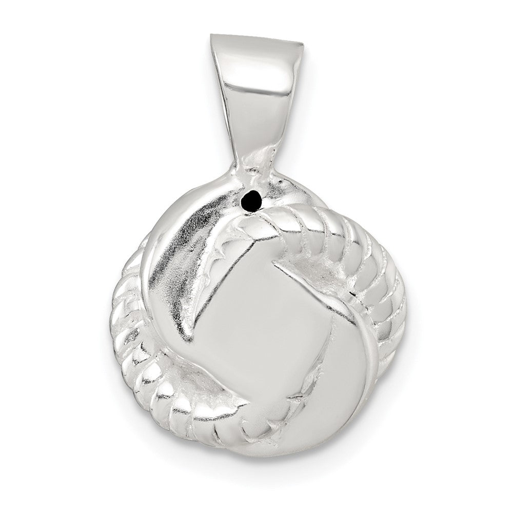 Sterling Silver Polished and Textured CZ Knot Pendant