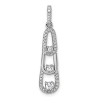 Sterling Silver Rhodium-plated CZ Dangle Pendant