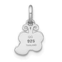 Sterling Silver Rhodium-plated Enamel Butterfly Heart Children's Pendant