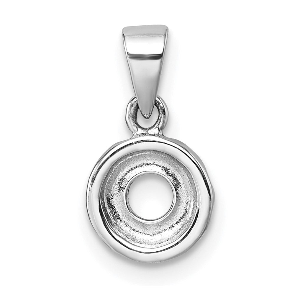 Sterling Silver Rhodium-plated Children's Enamel Donut Pendant