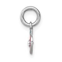 Sterling Silver Madi K RH-plat Crystal Enamel Red Apple Petite Pendant