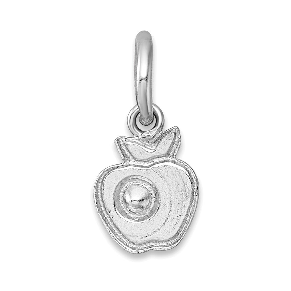 Sterling Silver Madi K RH-plat Crystal Enamel Red Apple Petite Pendant
