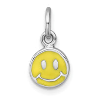 SS Madi K RH-plated Enamel Yellow Smiley Face Petite Pendant