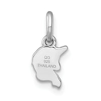 Sterling Silver Rhodium-plated Enamel Unicorn Head Pendant