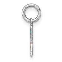 Sterling Silver Madi K RH-plated Enamel Mermaid Tail Pendant