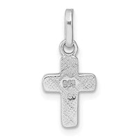Sterling Silver Rhodium-plated Enamel Blue Cross Pendant