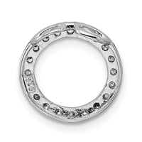 Sterling Silver Rhodium-plated CZ Round Pendant
