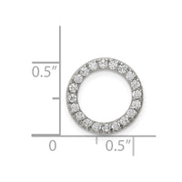 Sterling Silver Rhodium-plated CZ Round Pendant