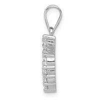 Sterling Silver Rhodium-plated Horseshoe CZ Pendant