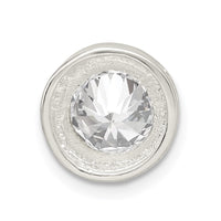 Sterling Silver 8mm CZ Round Slide