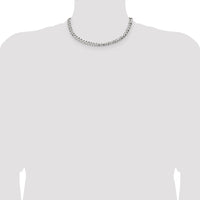 Sterling Silver 5.9mm Flat D/C Pave Curb Chain