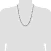 Sterling Silver 5.9mm Flat D/C Pave Curb Chain