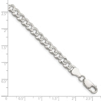 Sterling Silver 5.9mm Flat D/C Pave Curb Chain