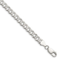 Sterling Silver 5.9mm Flat D/C Pave Curb Chain