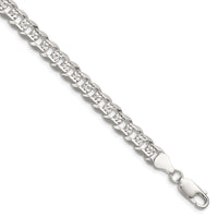 Sterling Silver 6.75mm Flat D/C Pave Curb Chain