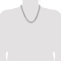 Sterling Silver 8.25mm Flat D/C Pave Curb Chain