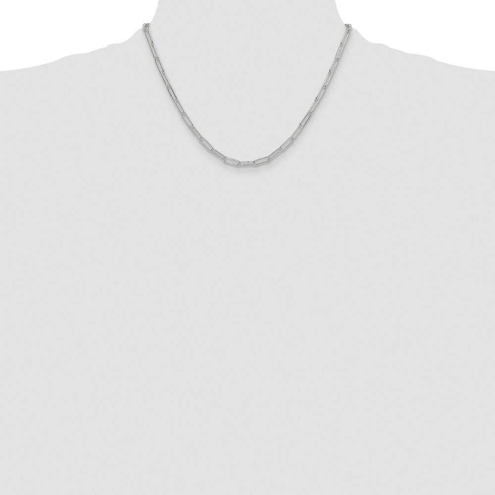 Sterling Silver Rhodium-plated Polished 3.5mm Paperclip Chain