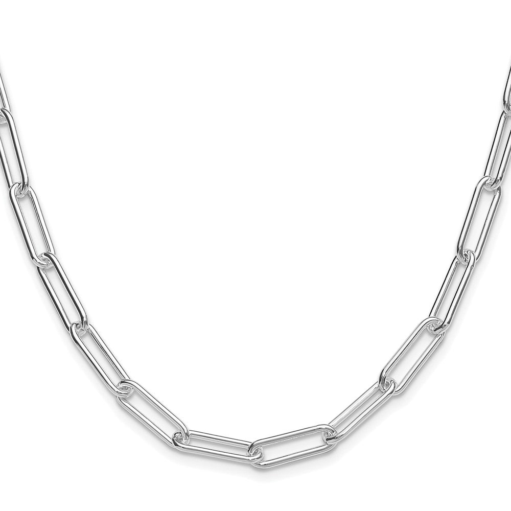 Sterling Silver Rhodium-plated Polished 5.5mm Paperclip Chain