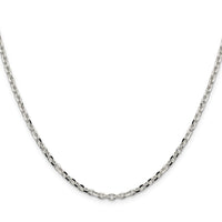 Sterling Silver 2.75mm Diamond-cut Forzantine Cable Chain