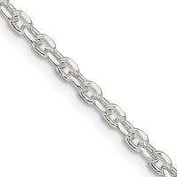 Sterling Silver 2.75mm Diamond-cut Forzantine Cable Chain