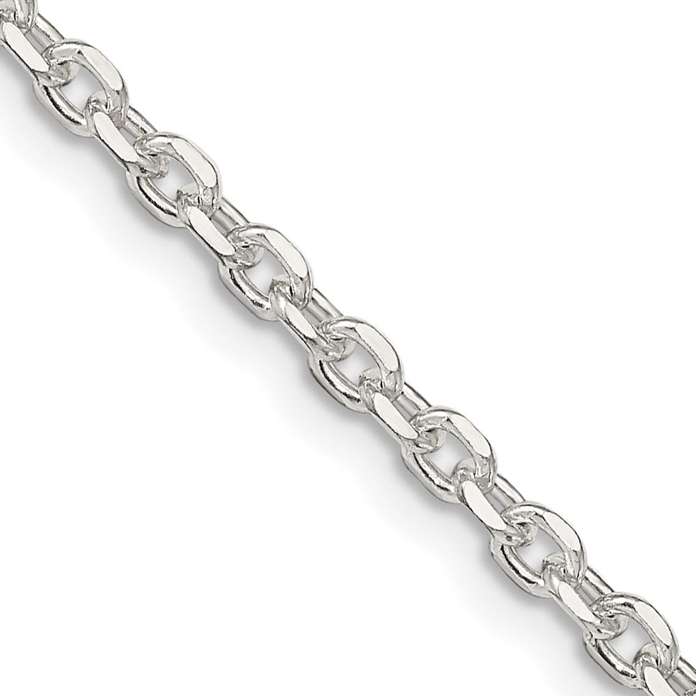 Sterling Silver 2.75mm Diamond-cut Forzantine Cable Chain