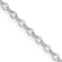 Sterling Silver 2.25mm Fancy Navette Link Chain