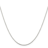 Sterling Silver Rhodium-plated .6mm Mirror Box Chain