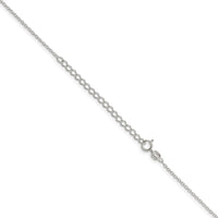 Sterling Silver 1.10mm Forzantine Cable Chain w/2in ext.