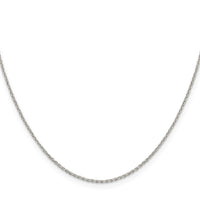 Sterling Silver 1.25mm Diamond-cut Forzantine Cable Chain w/4in ext.