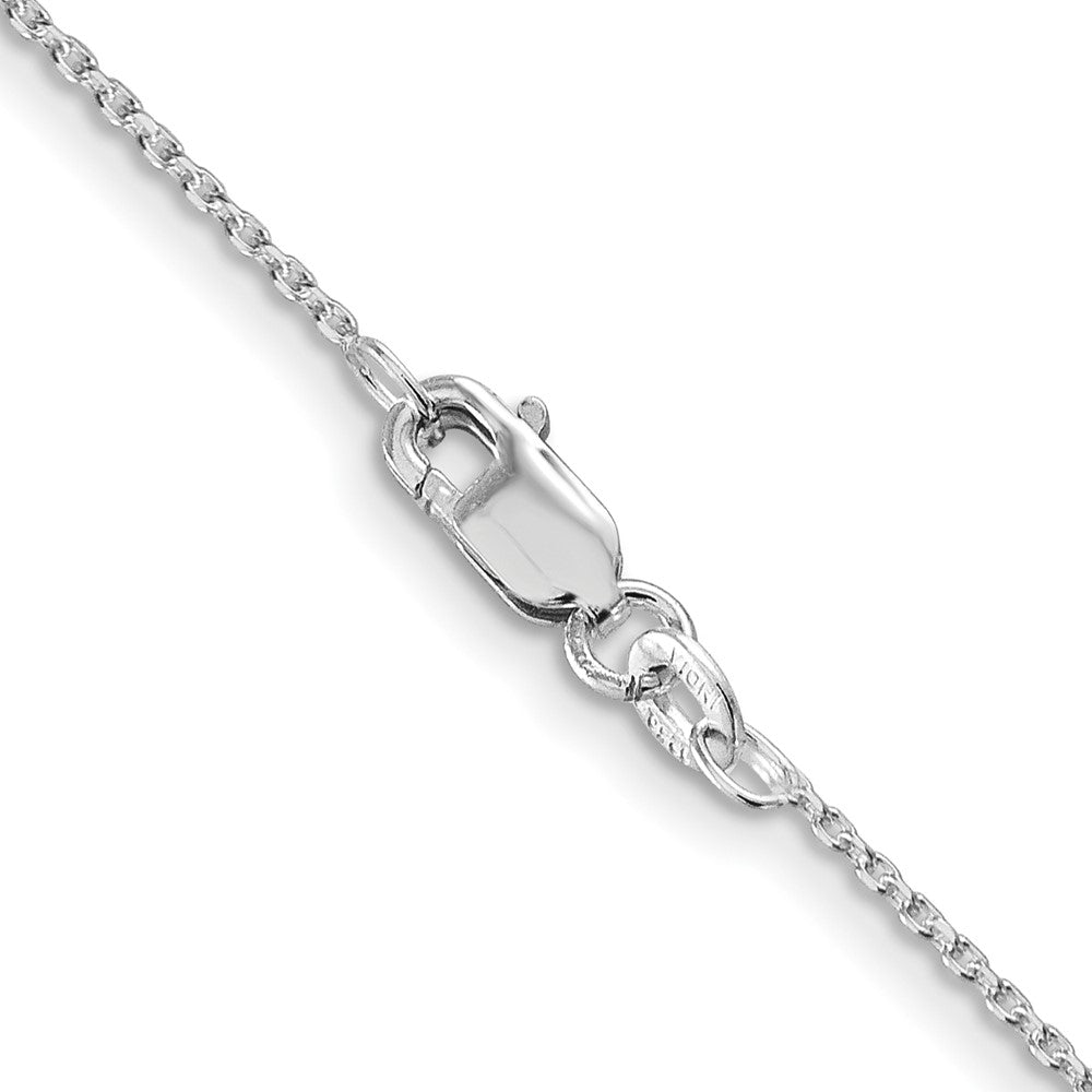Sterling Silver Rhodium-plated 1.25mm Diamond-cut Forzantine Cable Chain