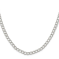 Sterling Silver 4.5mm Half round Wire Open Curb Chain