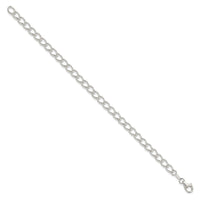 Sterling Silver Amore La Vita Rhodium-pl Curb Chain Charm Bracelet